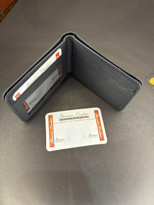 Puradense black Classic Cow Leather Wallet