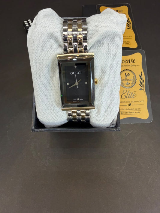 Gucci Black Square Dial Dress Watch