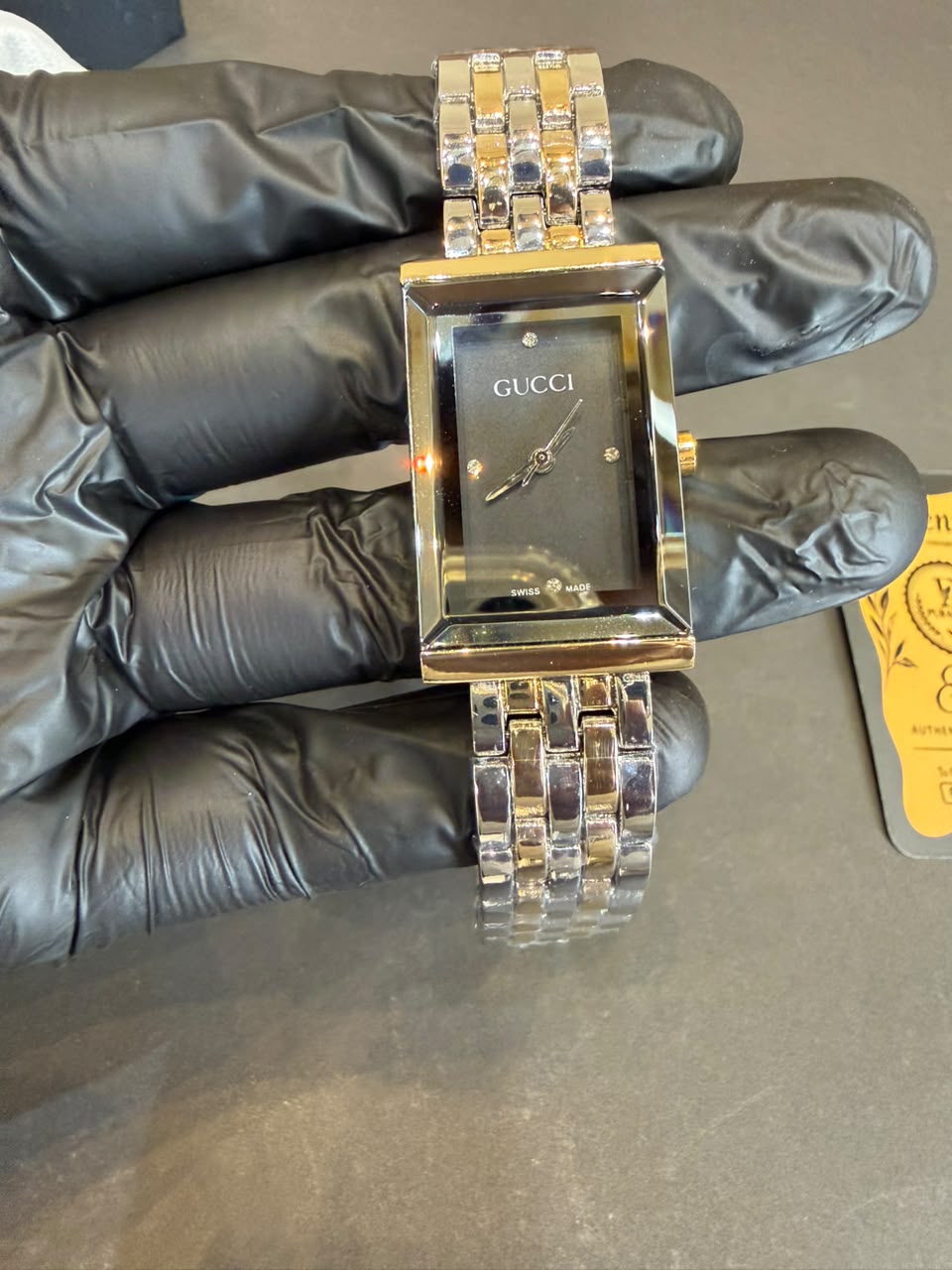 Gucci Black Square Dial Dress Watch