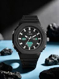 TOMI Octagonal Dual Display Sports Watch