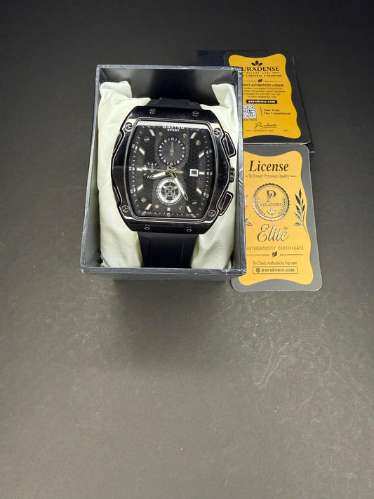 Black Tonneau Tactical Sport Watch