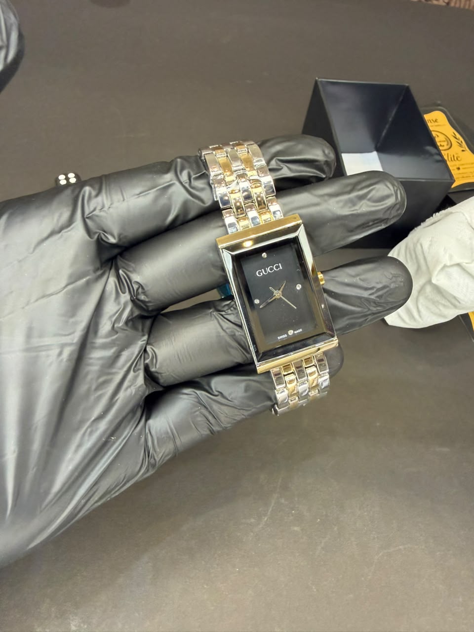 Gucci Black Square Dial Dress Watch