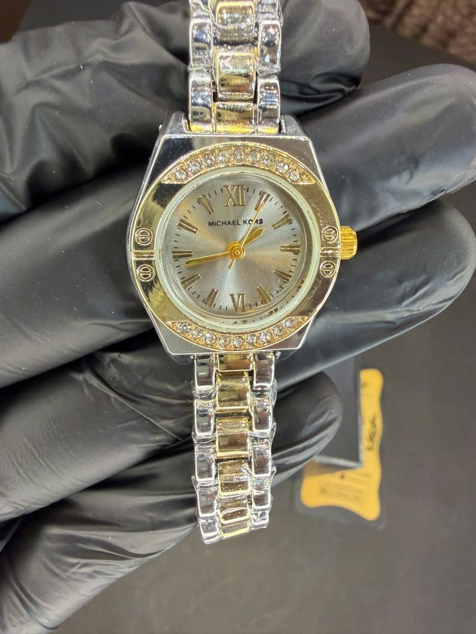 Petite Crystal Bezel Beige