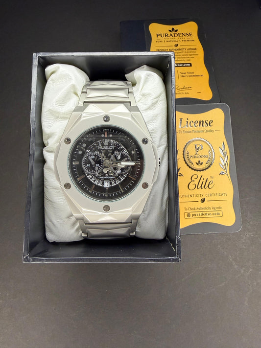 Hublot Silver/Black Chronograph Watch