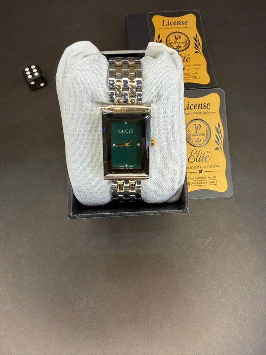 Gucci Dark Square Dial Dress Watch