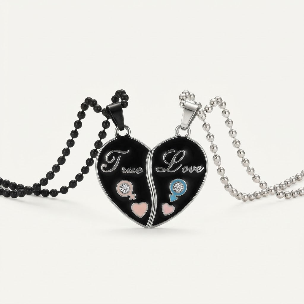True Love Matching Couple Locket Set