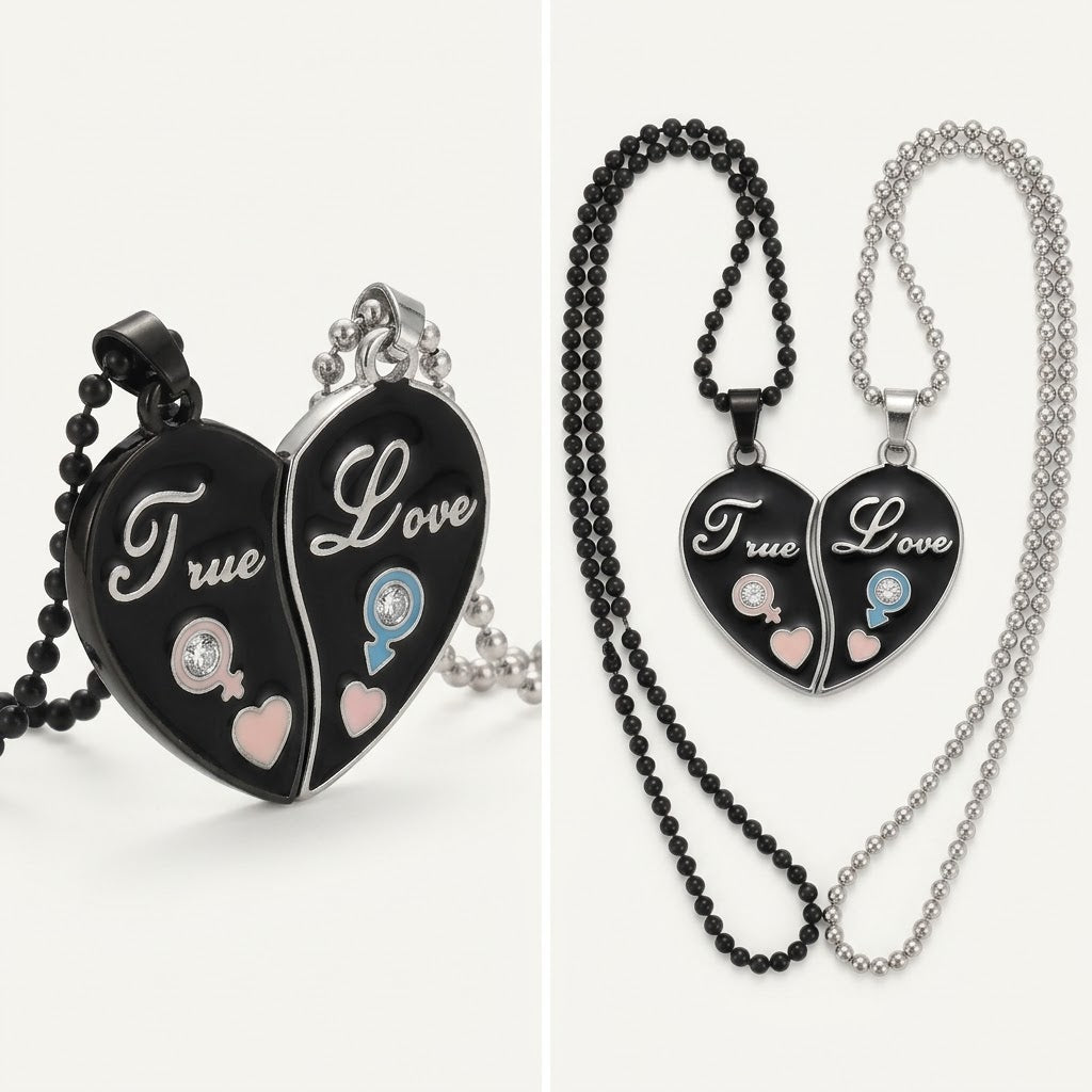 True Love Matching Couple Locket Set