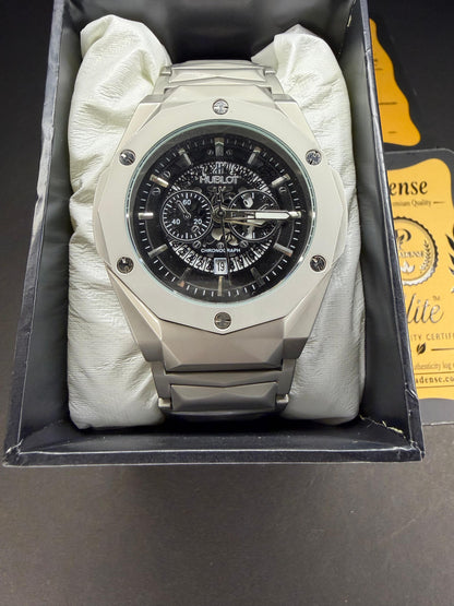 Hublot Silver/Black Chronograph Watch