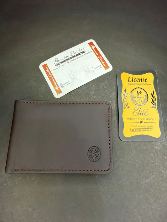 PURADENSE brown Classic Cow Leather Wallet